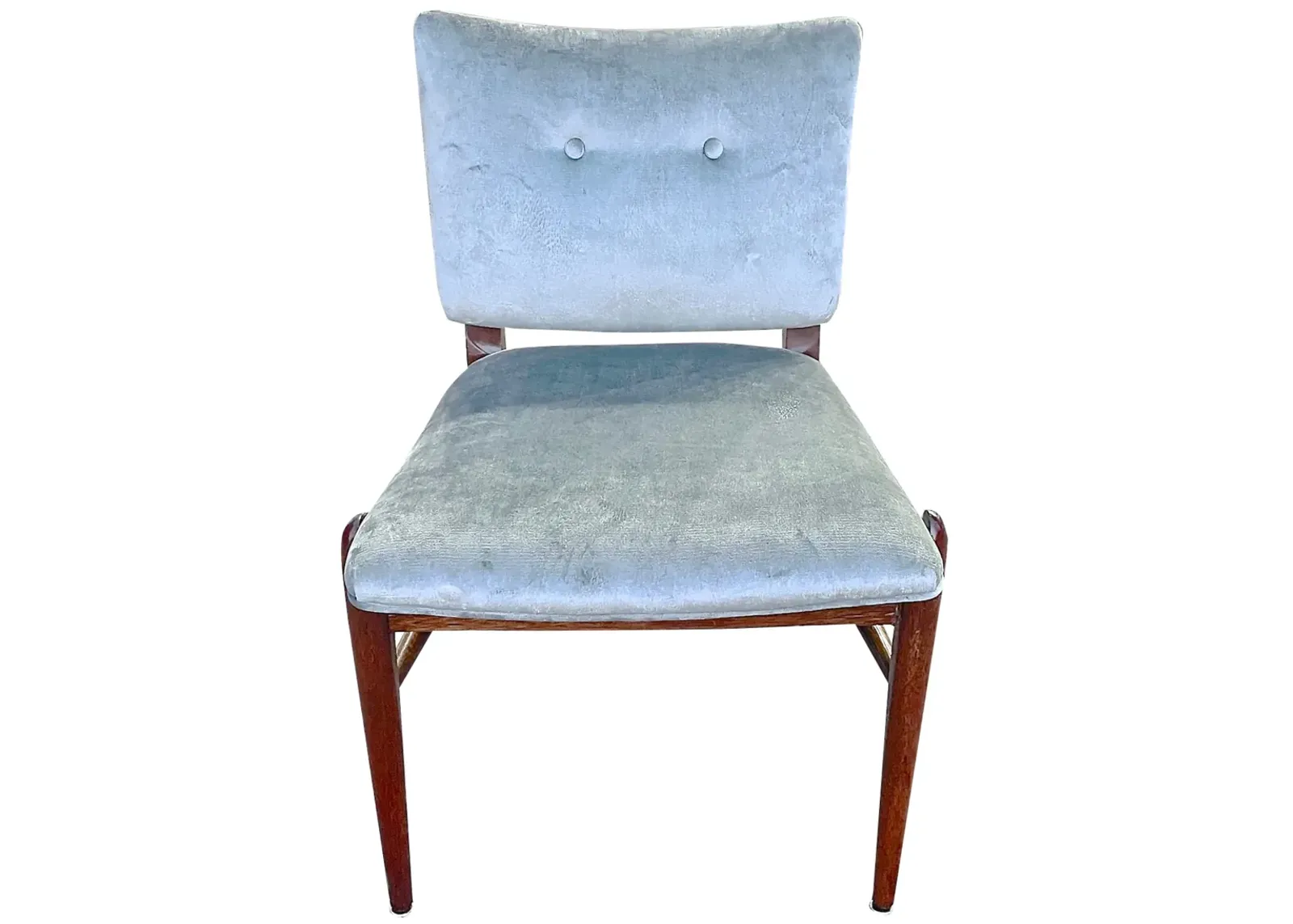 MCM Brown Saltman Velvet Side Chair - Vermilion Designs - Silver