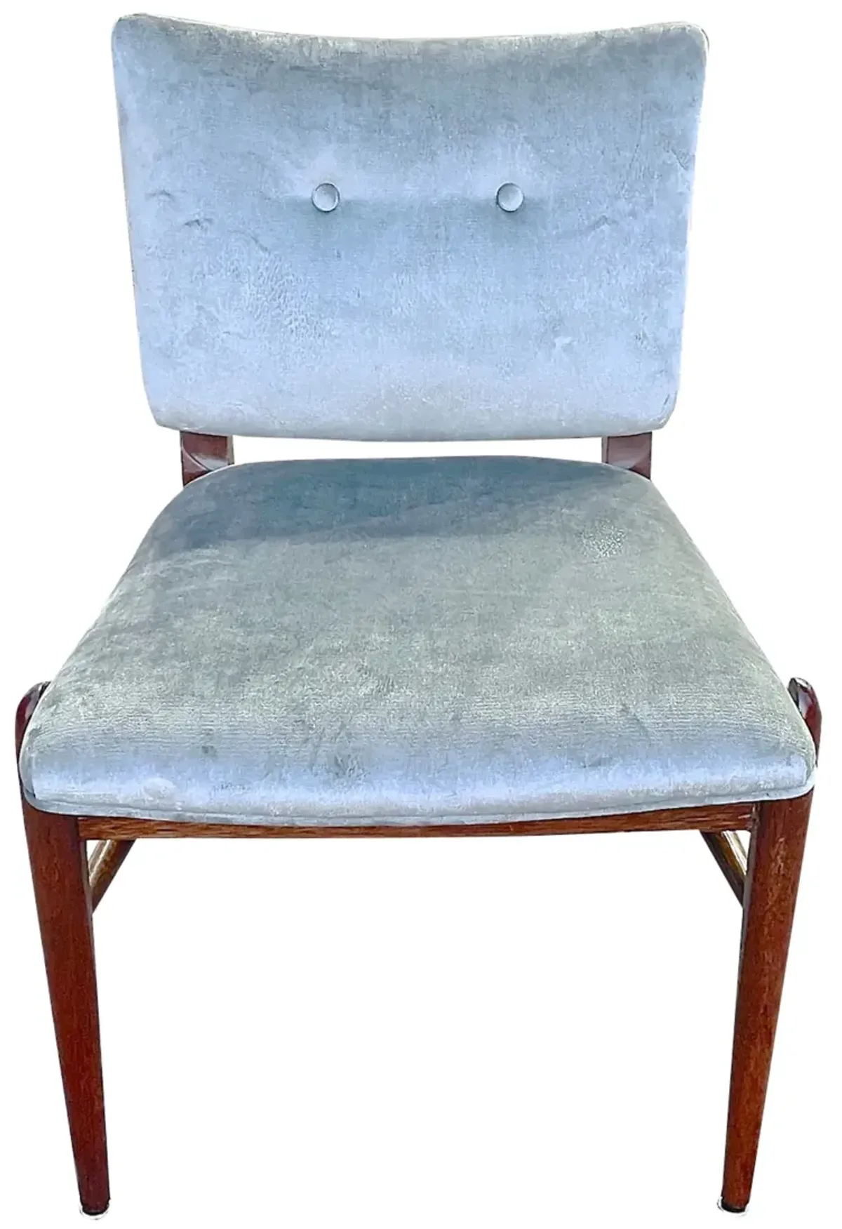 MCM Brown Saltman Velvet Side Chair - Vermilion Designs - Silver