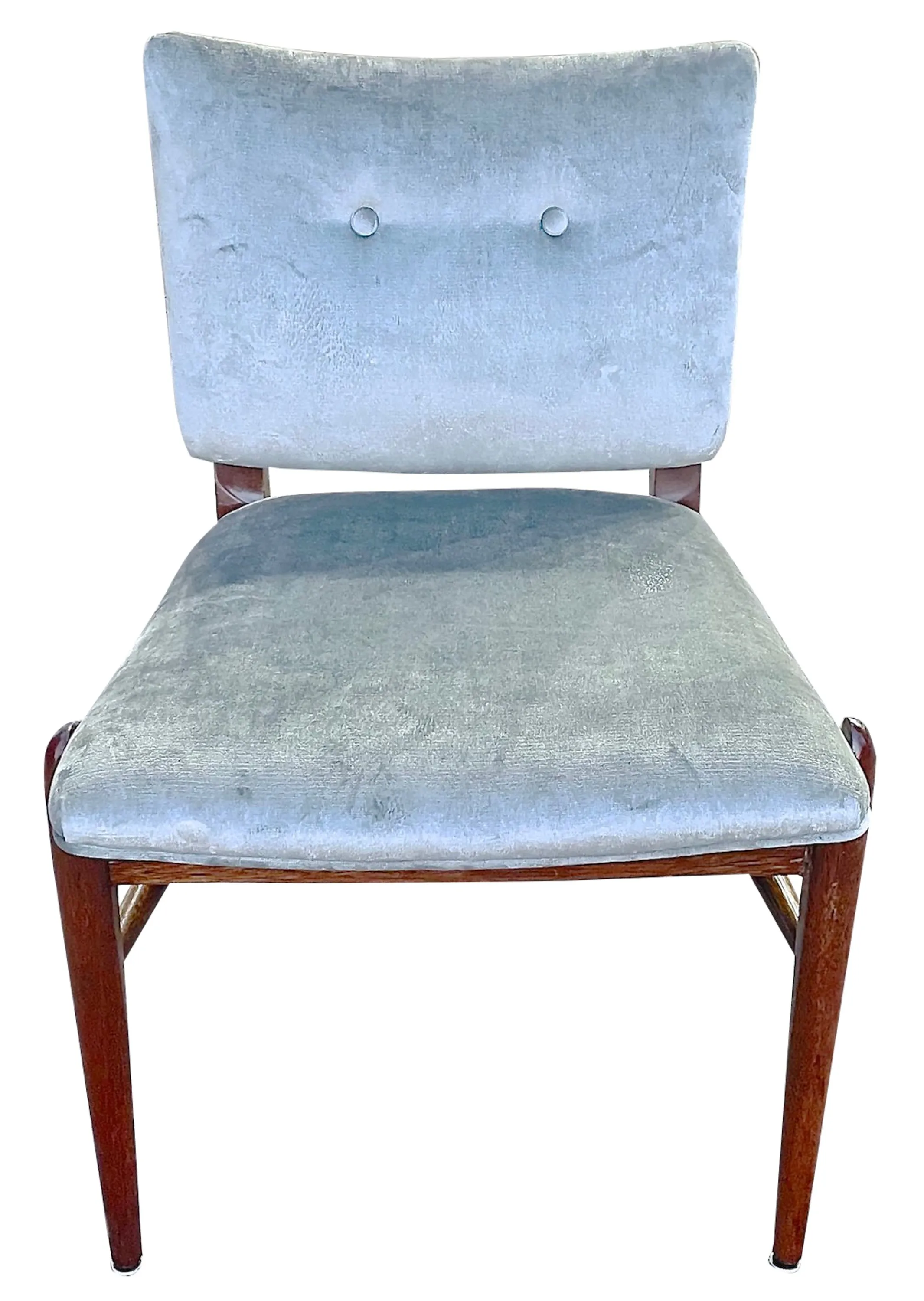 MCM Brown Saltman Velvet Side Chair - Vermilion Designs - Silver