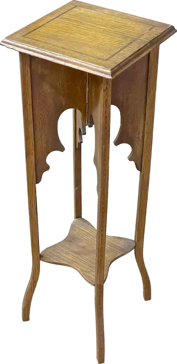 Gothic Revival Style Tall Pedestal - Vermilion Designs - Brown