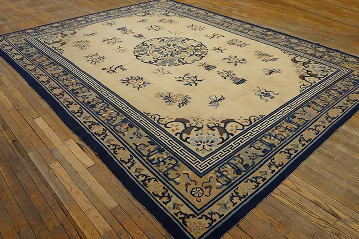 Chinese Peking Rug 11'9" x 9'0" - Blue - Blue