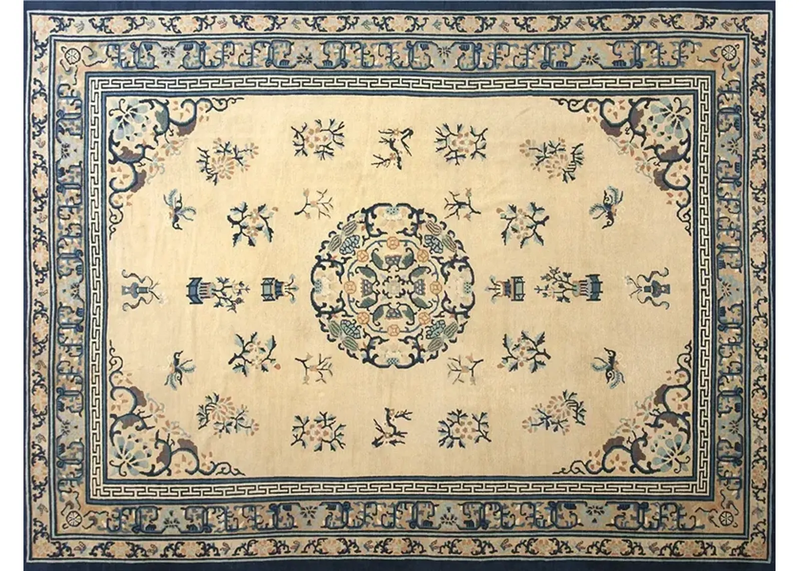 Chinese Peking Rug 11'9" x 9'0" - Blue - Blue