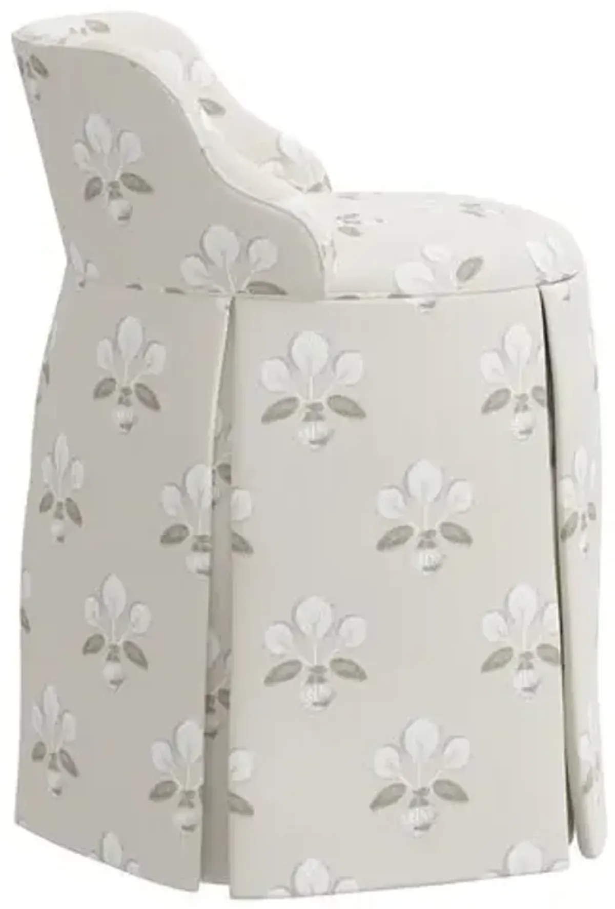 Addie Vanity Stool - Block Vase Floral - Handcrafed in The USA - Beige - Versatile, Comfortable, Functional