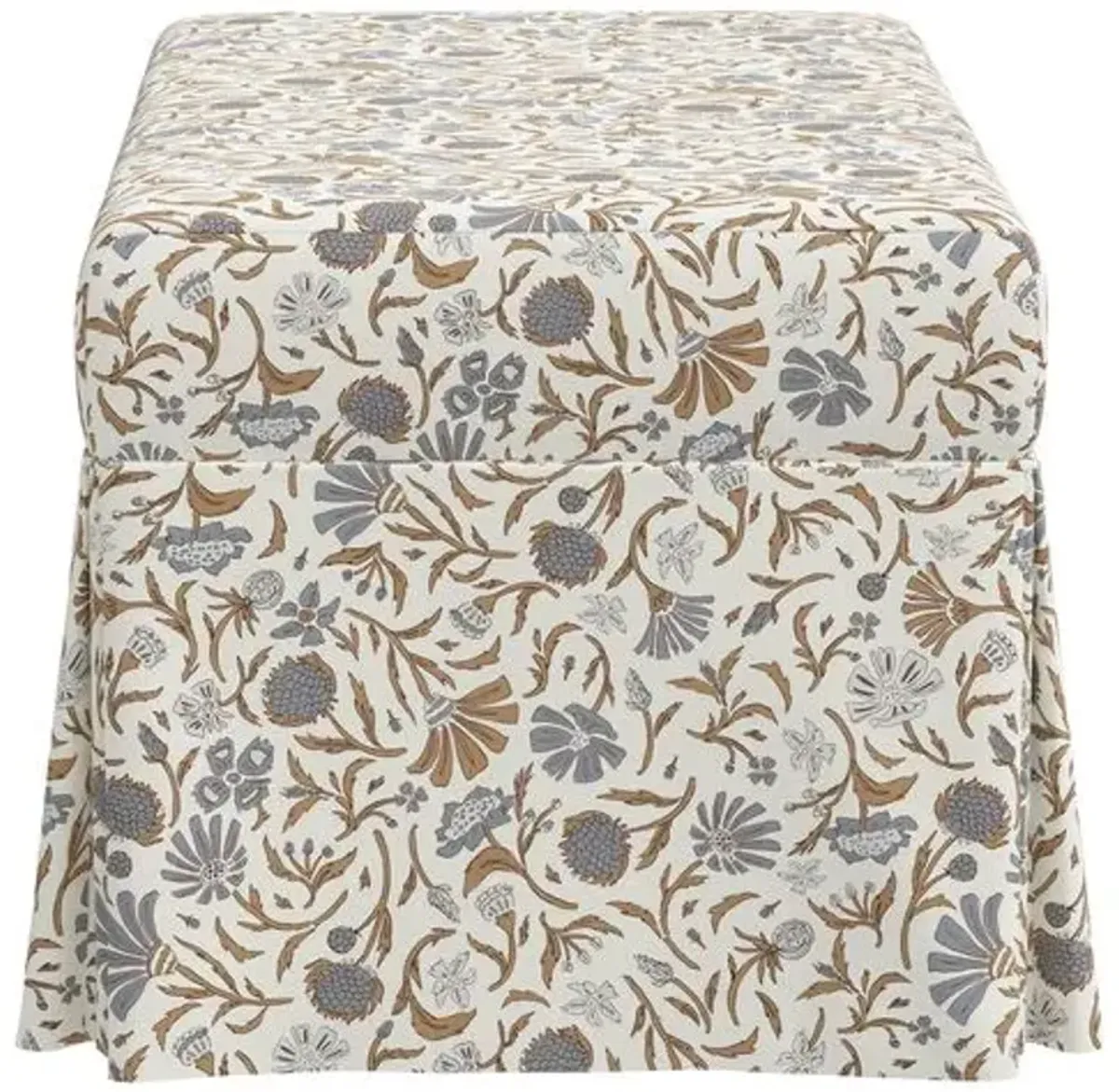 Hayworth Storage Bench - Vine Botanical - Blue