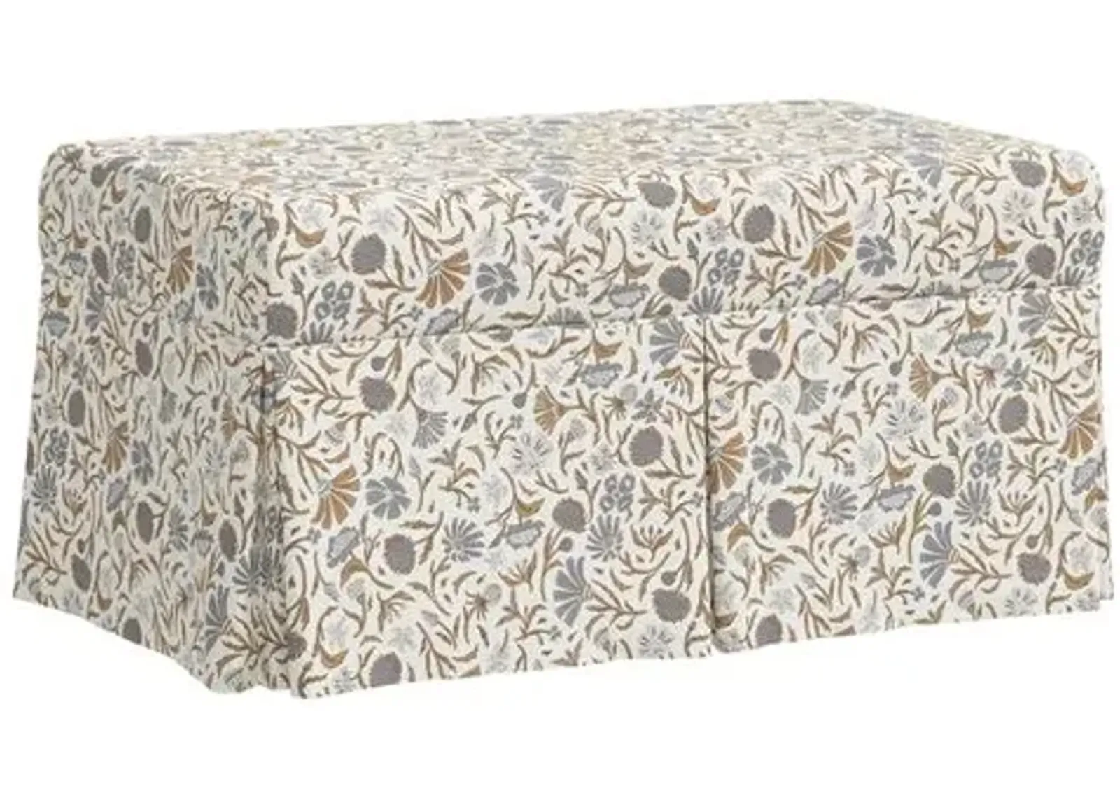 Hayworth Storage Bench - Vine Botanical - Blue