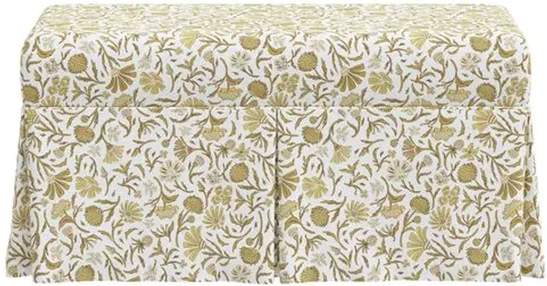 Hayworth Storage Bench - Vine Botanical - Yellow