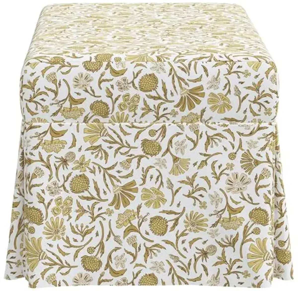 Hayworth Storage Bench - Vine Botanical - Yellow