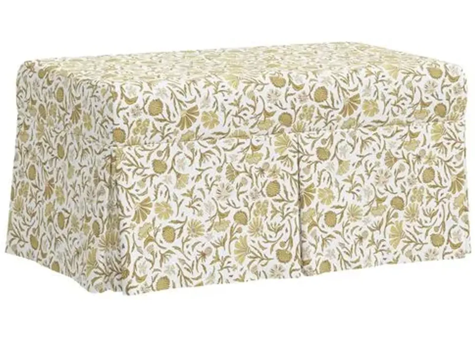 Hayworth Storage Bench - Vine Botanical - Yellow