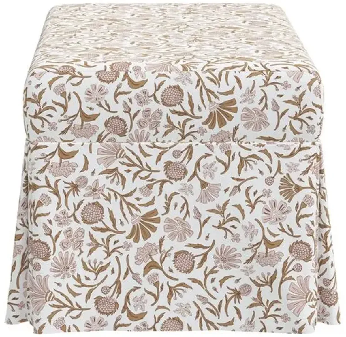 Hayworth Storage Bench - Vine Botanical - Pink