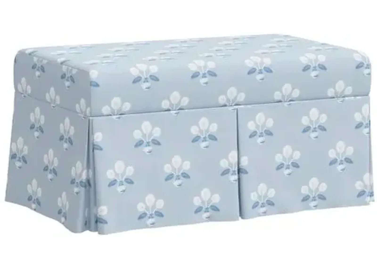 Hayworth Storage Bench - Block Vase Floral - Blue