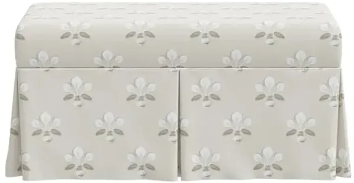 Hayworth Storage Bench - Block Vase Floral - Beige