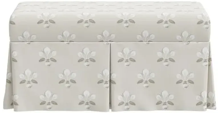 Hayworth Storage Bench - Block Vase Floral - Beige