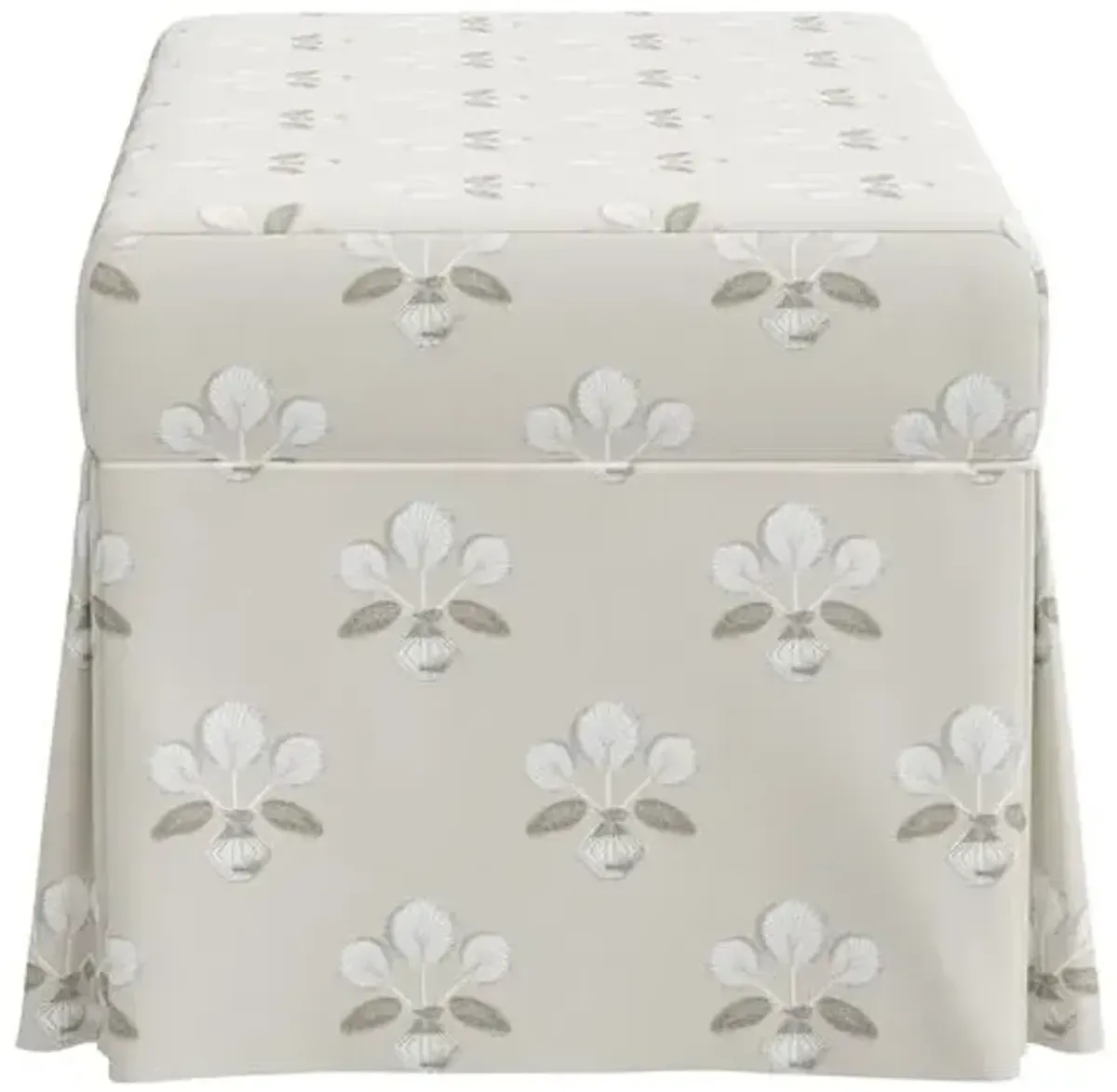 Hayworth Storage Bench - Block Vase Floral - Beige