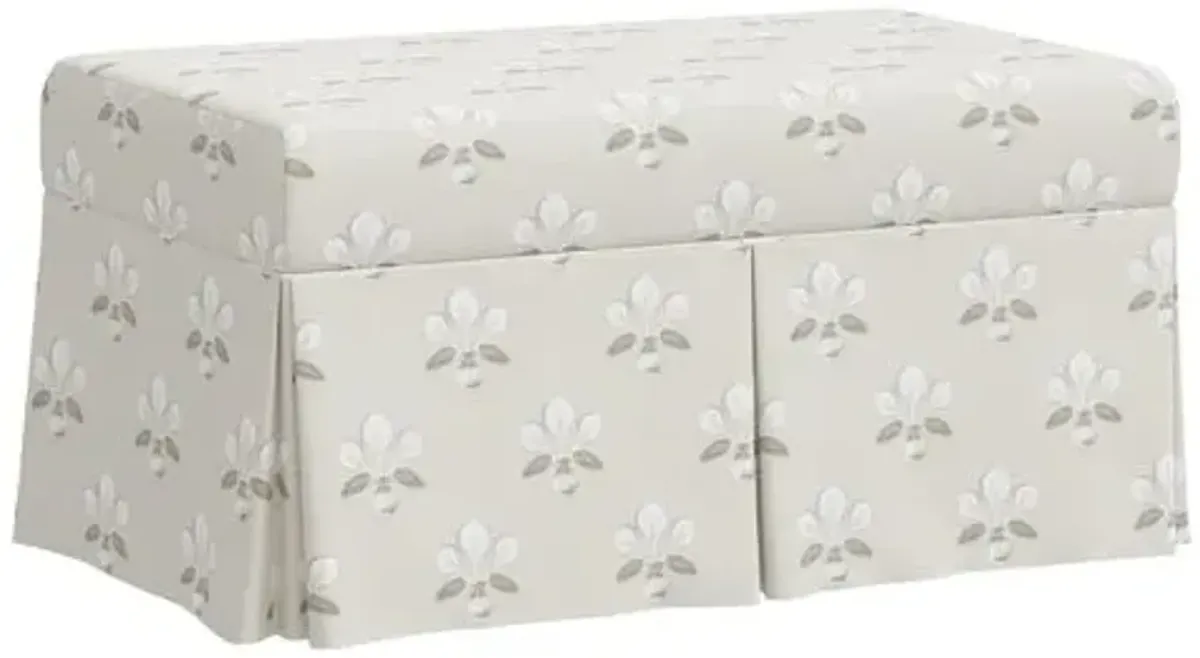 Hayworth Storage Bench - Block Vase Floral - Beige