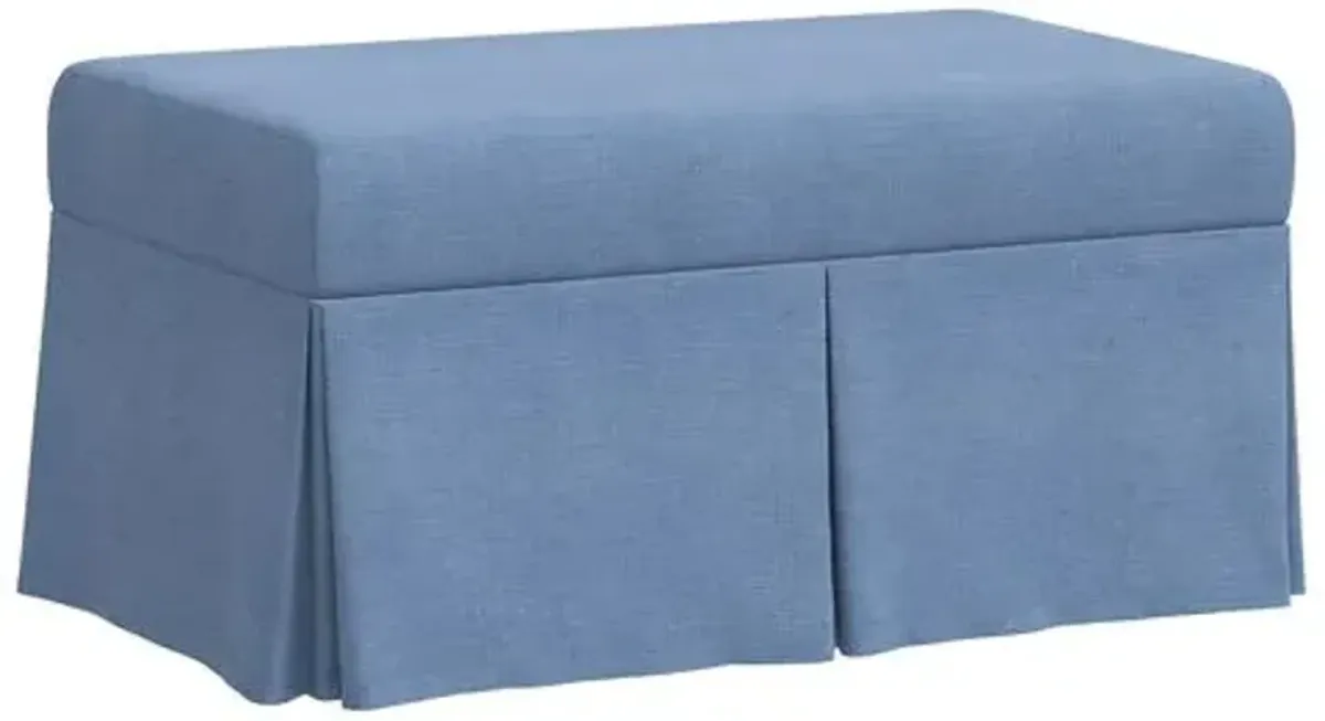 Hayworth Storage Bench - Denim - Blue