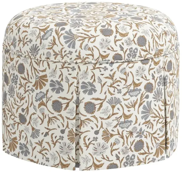 Liza Skirted Ottoman, Vine Botanical