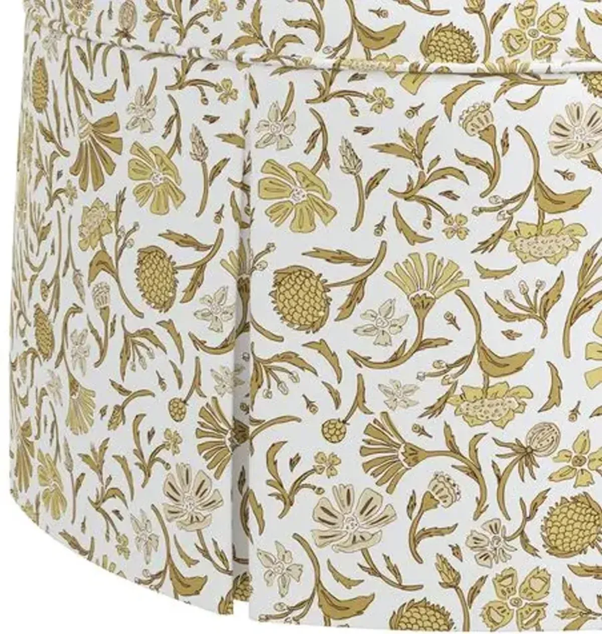 Liza Skirted Ottoman - Vine Botanical - Yellow