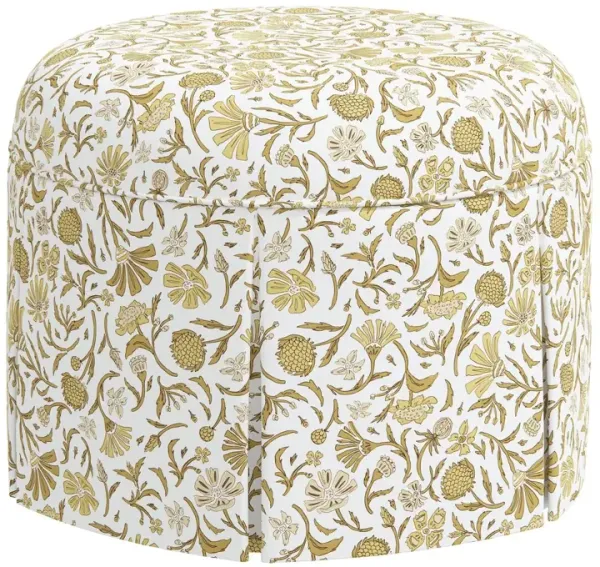 Liza Skirted Ottoman, Vine Botanical