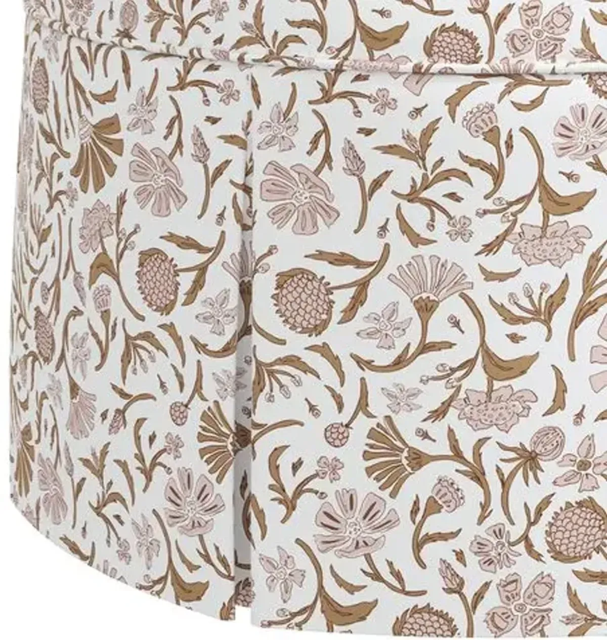 Liza Skirted Ottoman - Vine Botanical - Pink