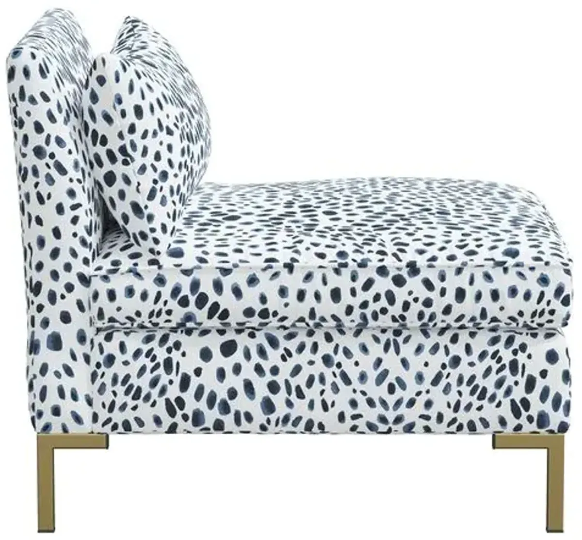 Marceau Slipper Chair - Cheetah Navy - Blue