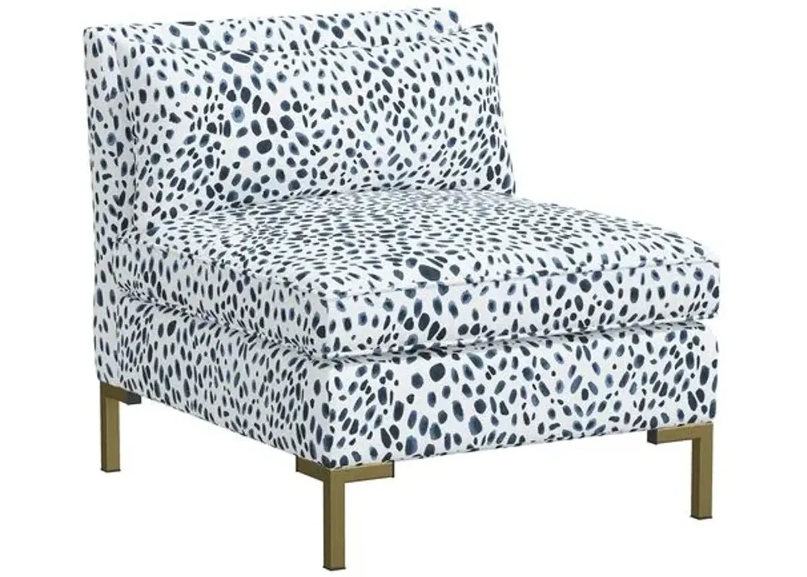 Marceau Slipper Chair - Cheetah Navy - Blue