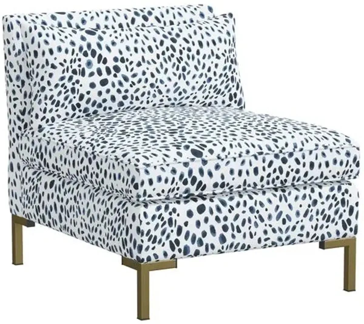 Marceau Slipper Chair - Cheetah Navy - Blue