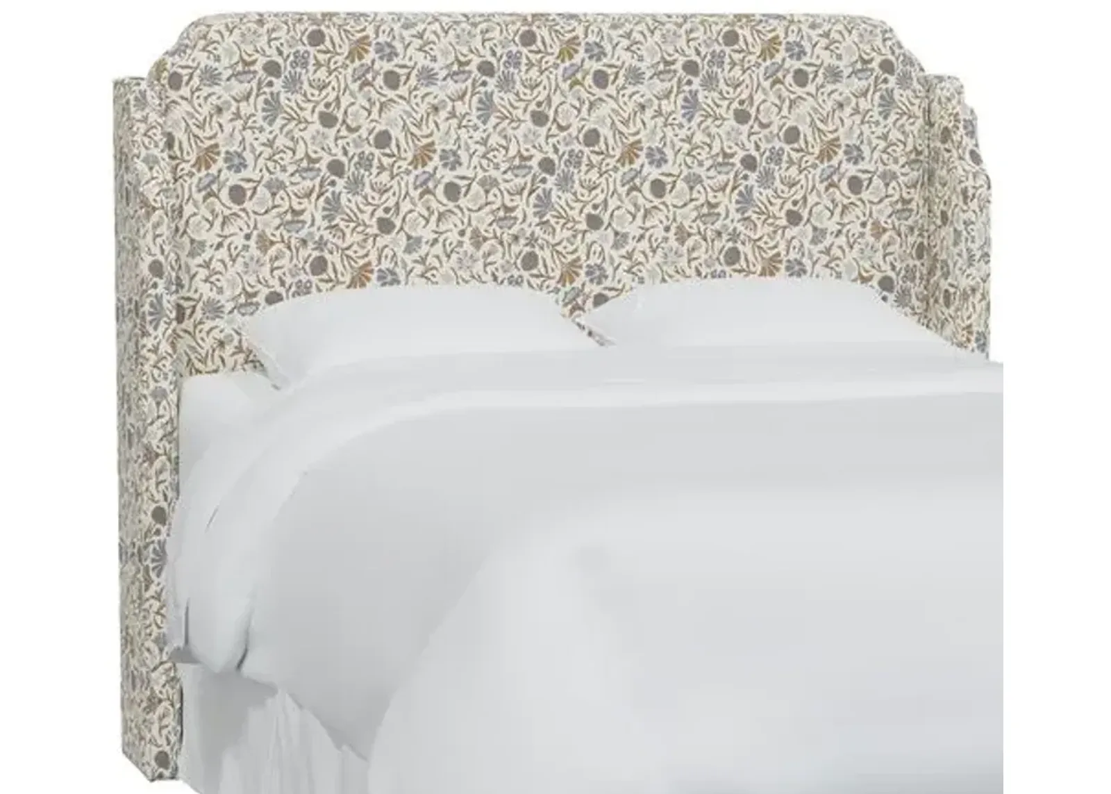 Aurora Wingback Headboard - Vine Botanical - Blue