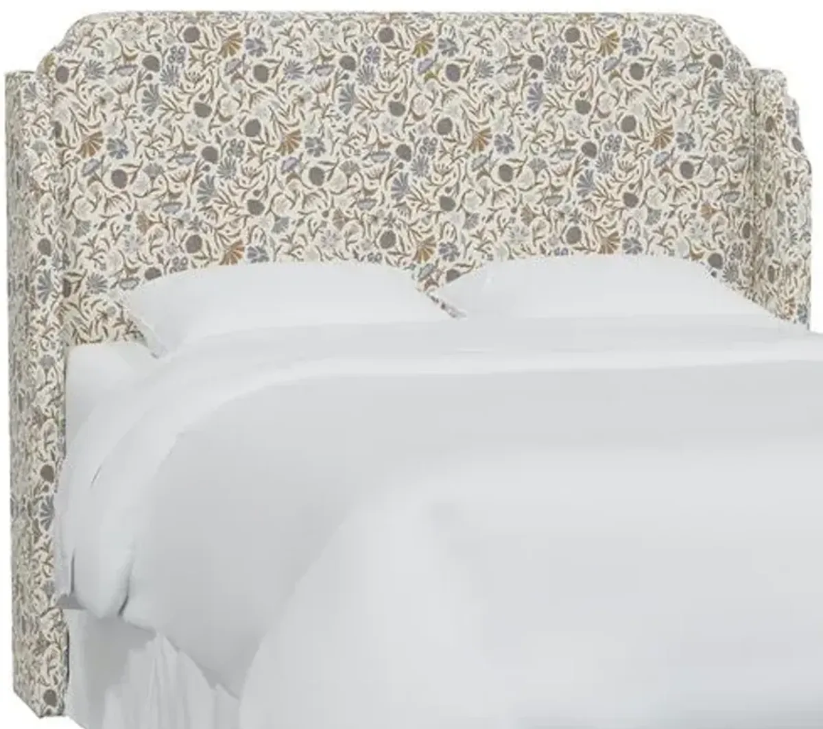 Aurora Wingback Headboard - Vine Botanical - Blue