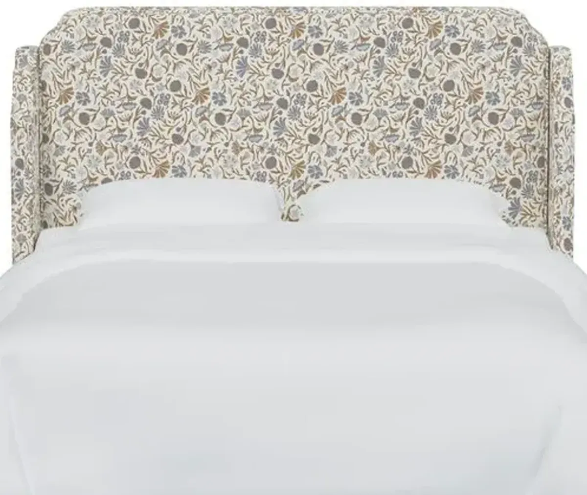 Aurora Wingback Headboard - Vine Botanical - Blue