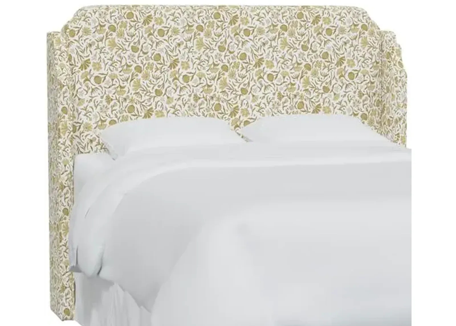 Aurora Wingback Headboard - Vine Botanical - Yellow