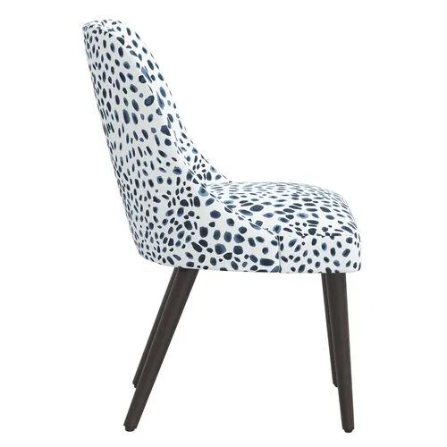 Barron Side Chair - Cheetah Navy - Blue