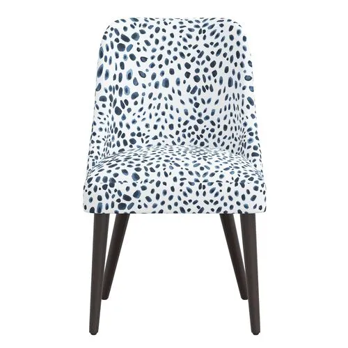 Barron Side Chair - Cheetah Navy - Blue