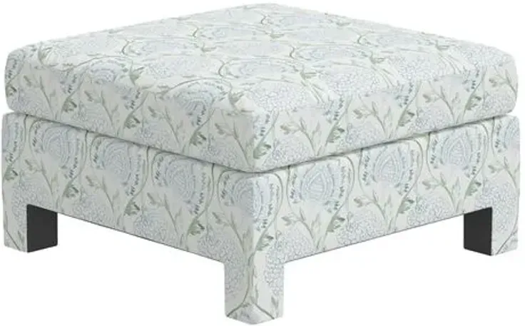 Bryn Ottoman - Ranjit Floral Sage - Green