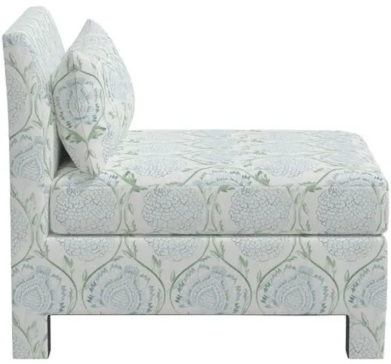 Bryn Slipper Chair - Ranjit Floral Sage - Green