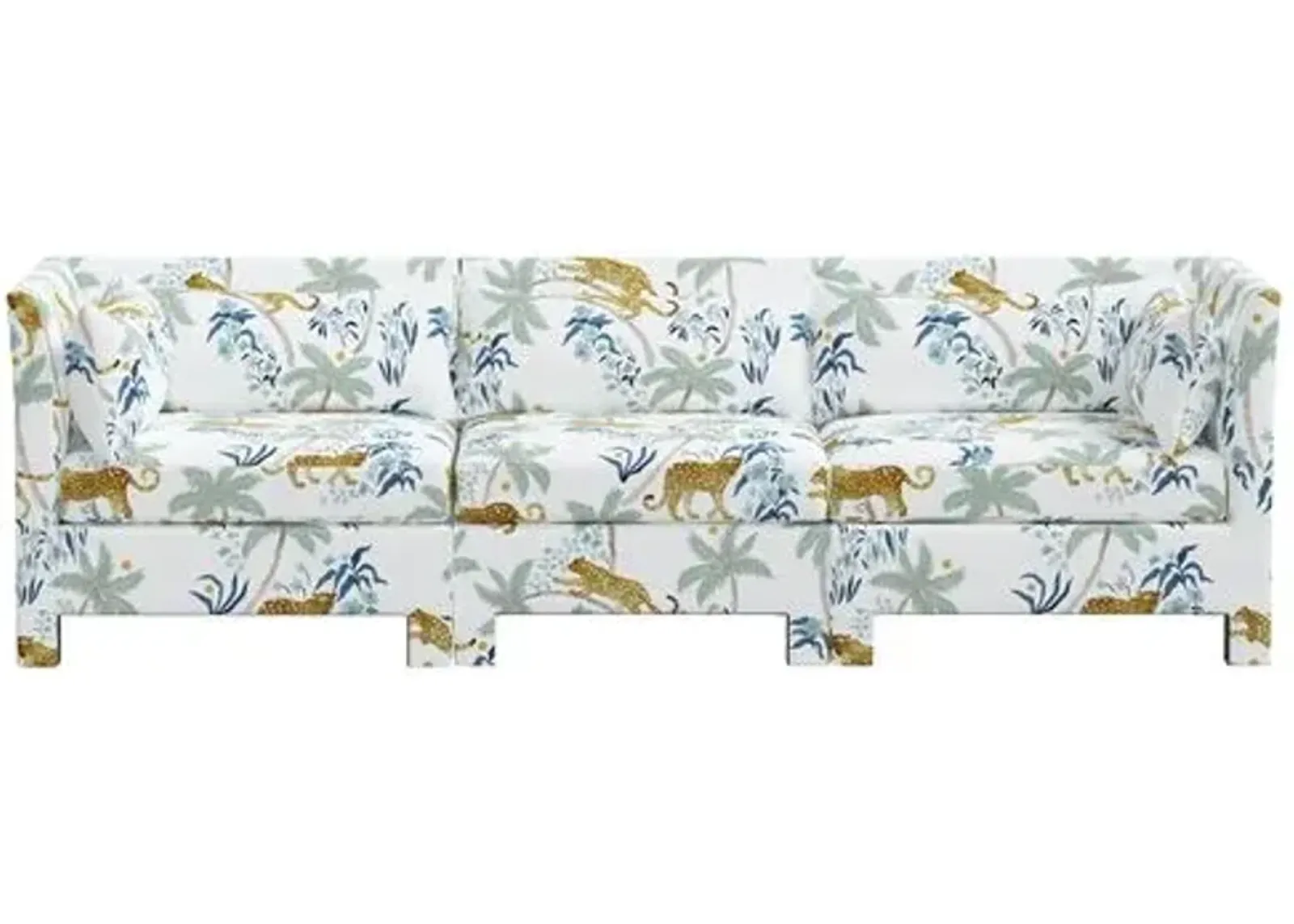 Bryn 3-Pc Sofa - Palm Leopard Dusty Blue