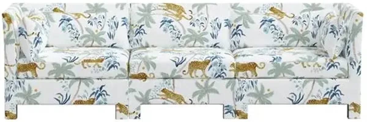 Bryn 3-Pc Sofa - Palm Leopard Dusty Blue