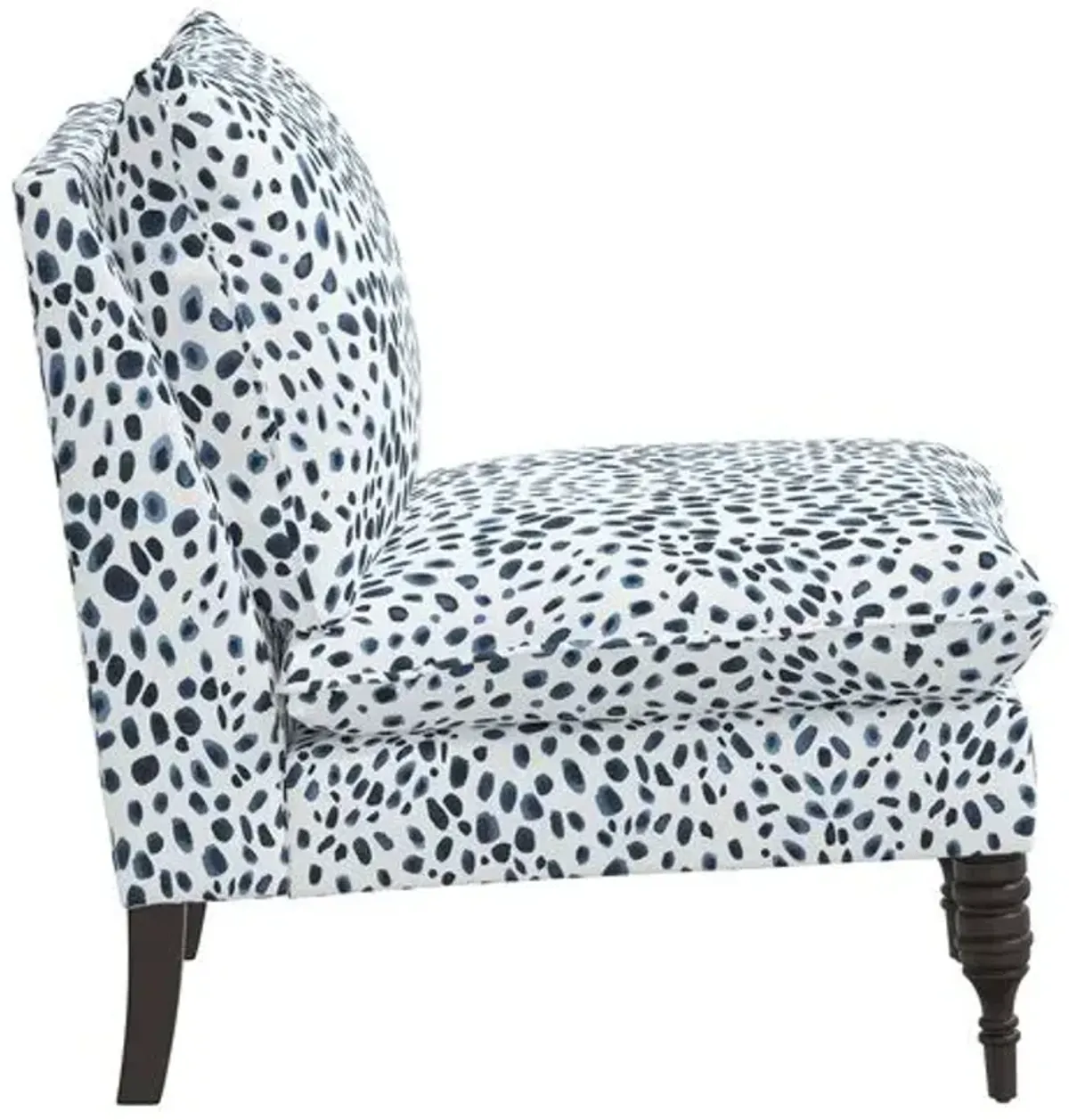 Daphne Slipper Chair - Cheetah - Blue