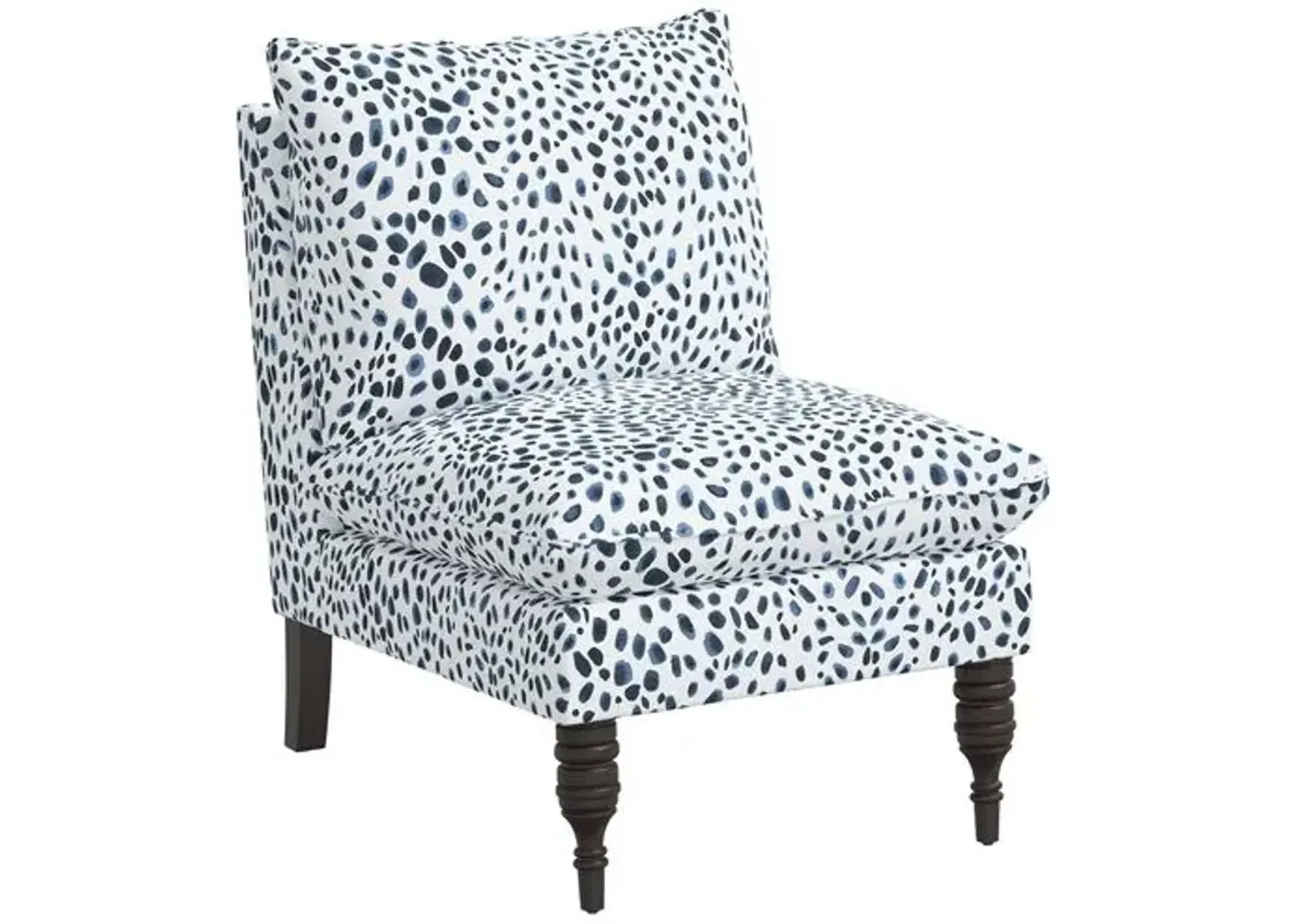 Daphne Slipper Chair - Cheetah - Blue