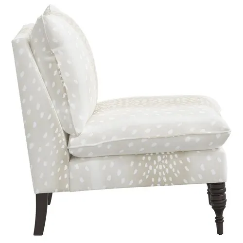 Daphne Slipper Chair - Fawn Stripe - Beige