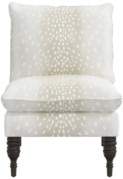 Daphne Slipper Chair - Fawn Stripe - Beige