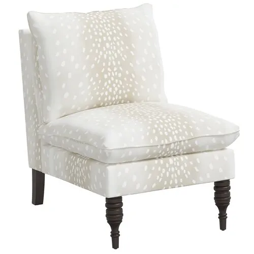 Daphne Slipper Chair - Fawn Stripe - Beige