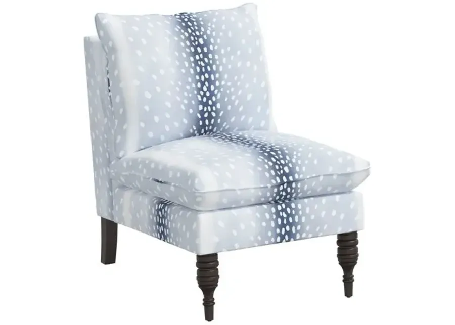 Daphne Slipper Chair - Fawn Stripe - Blue