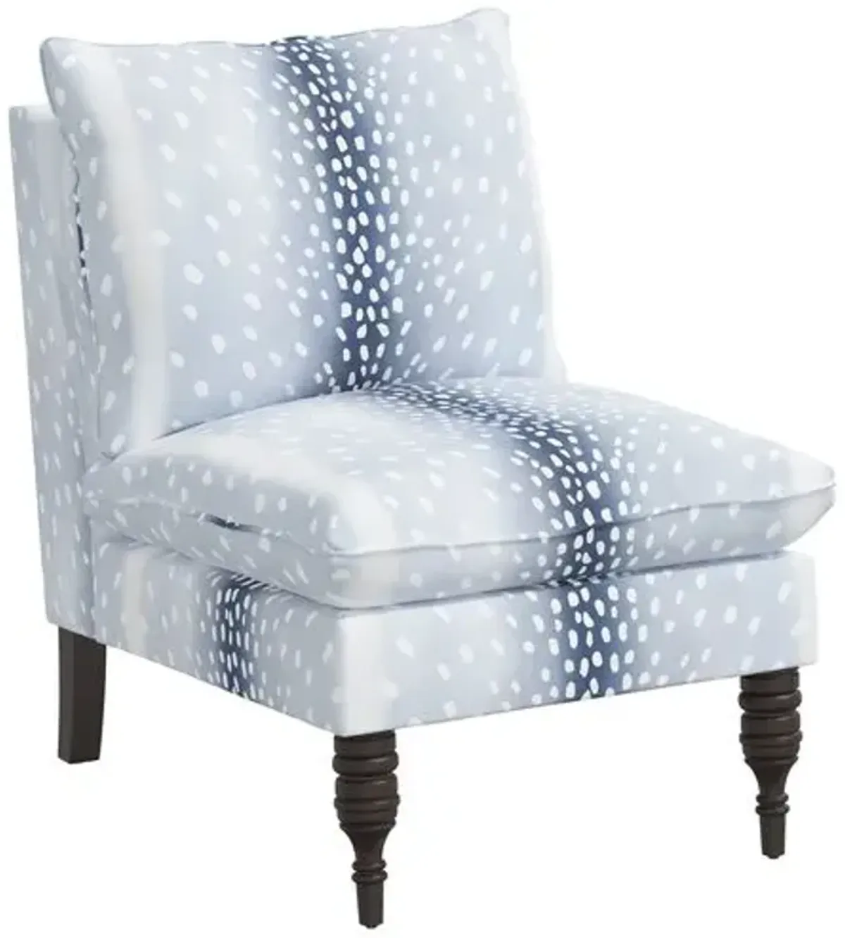 Daphne Slipper Chair - Fawn Stripe - Blue