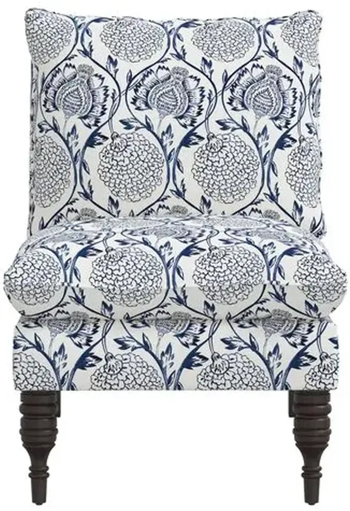 Daphne Slipper Chair - Ranjit Floral - Blue