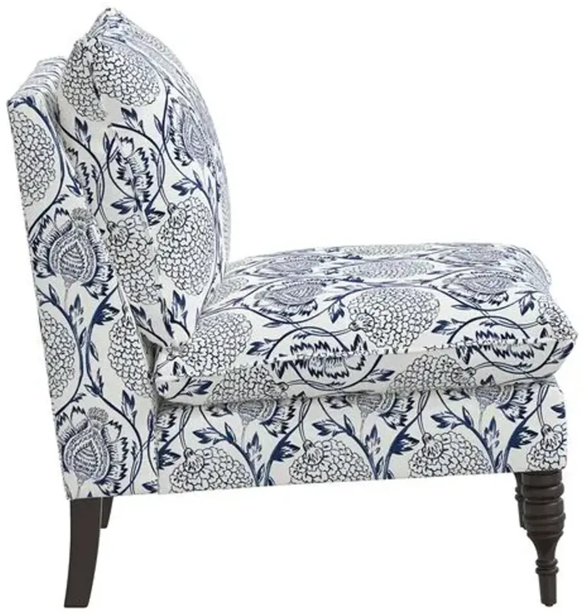 Daphne Slipper Chair - Ranjit Floral - Blue