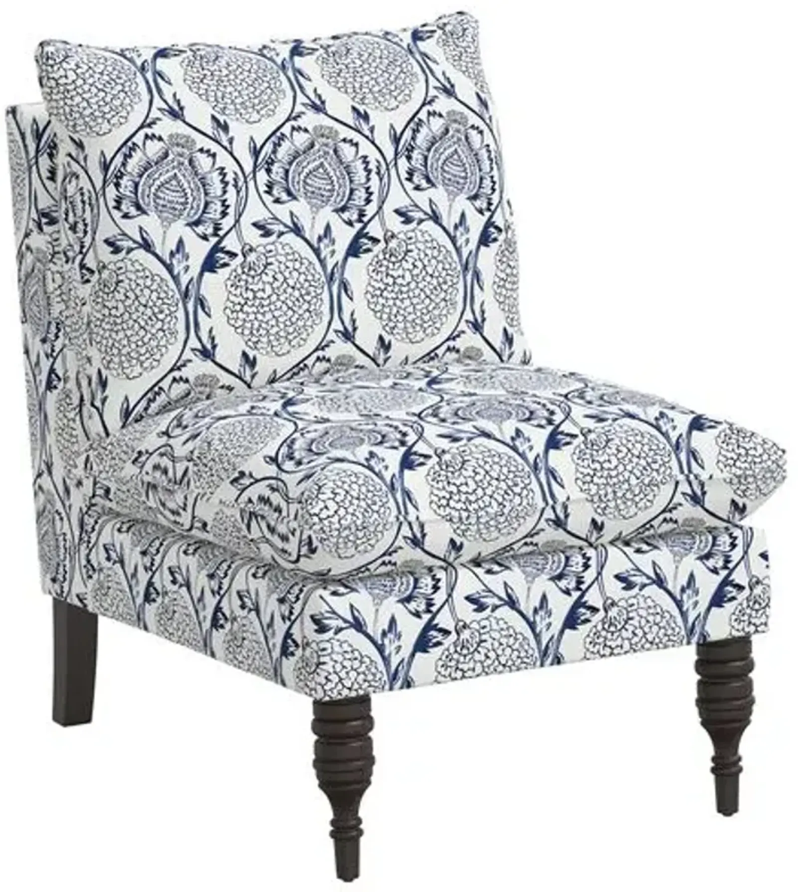 Daphne Slipper Chair - Ranjit Floral - Blue