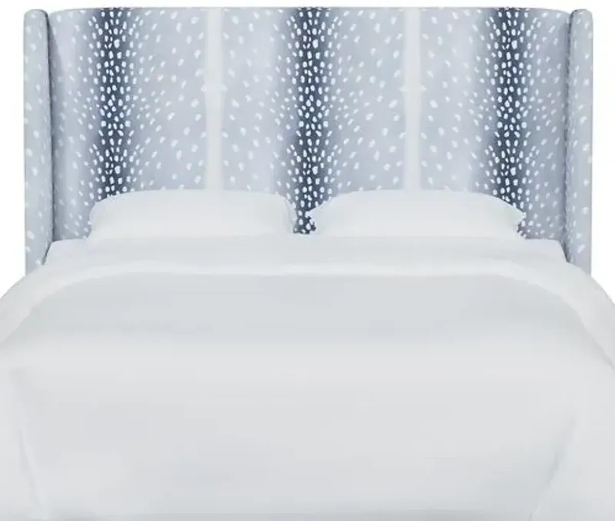 Kelly Wingback Headboard - Fawn Stripe - Blue