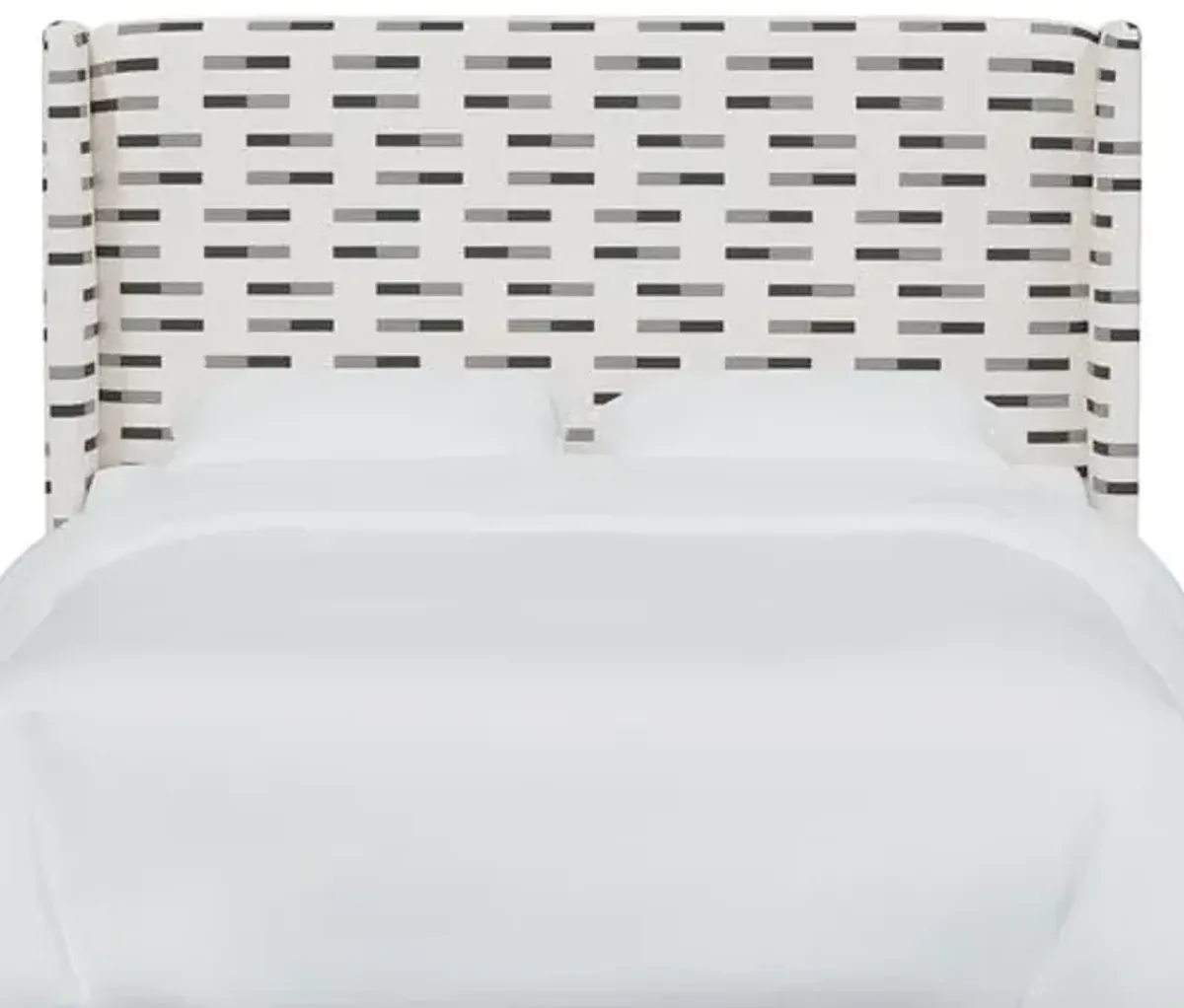 Kelly Wingback Headboard - Nigel Stripe - Gray