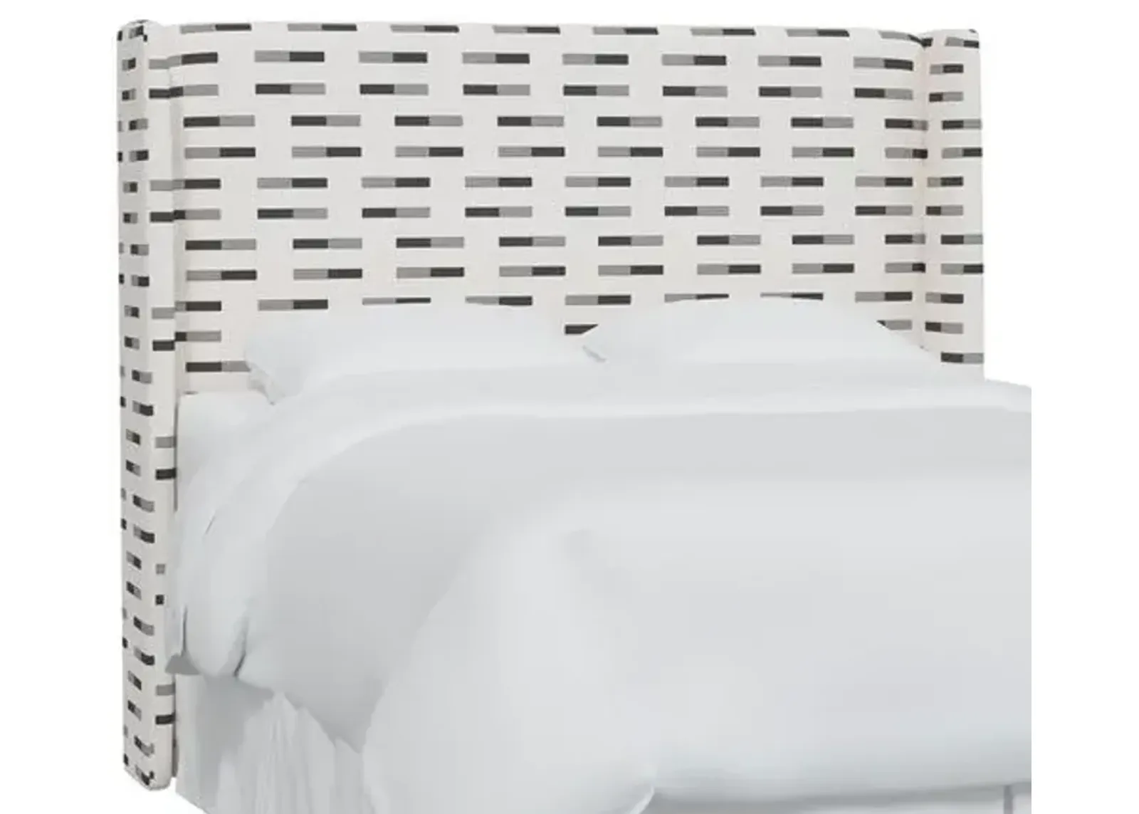 Kelly Wingback Headboard - Nigel Stripe - Gray