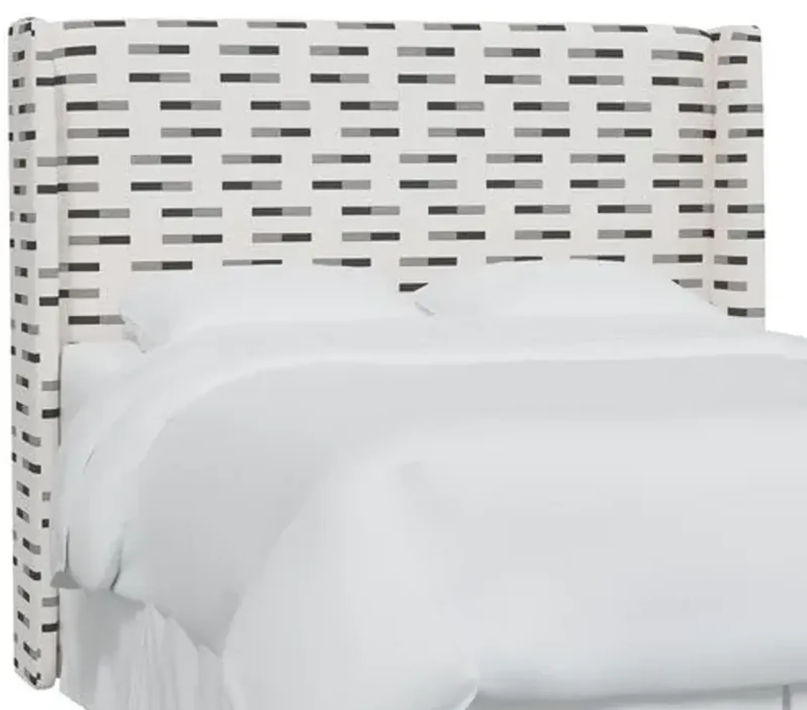 Kelly Wingback Headboard - Nigel Stripe - Gray